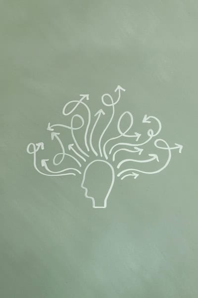 "Illustration of a human head with arrows symbolizing new neural pathways and brain adaptability through new experiences"