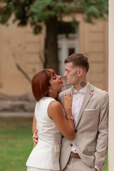 Romantic couple appearing close, symbolizing how external validation in relationships can mask a deeper lack of inner peace