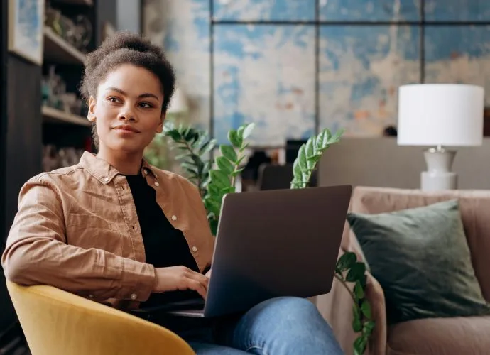 woman avoiding checking bank account due to financial stress